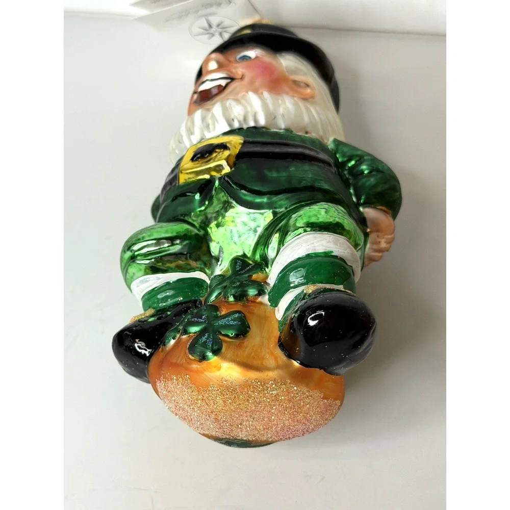 Christopher Radko Blarney Dance Leprechaun Glass Ornament Poland Tag 1999 Box